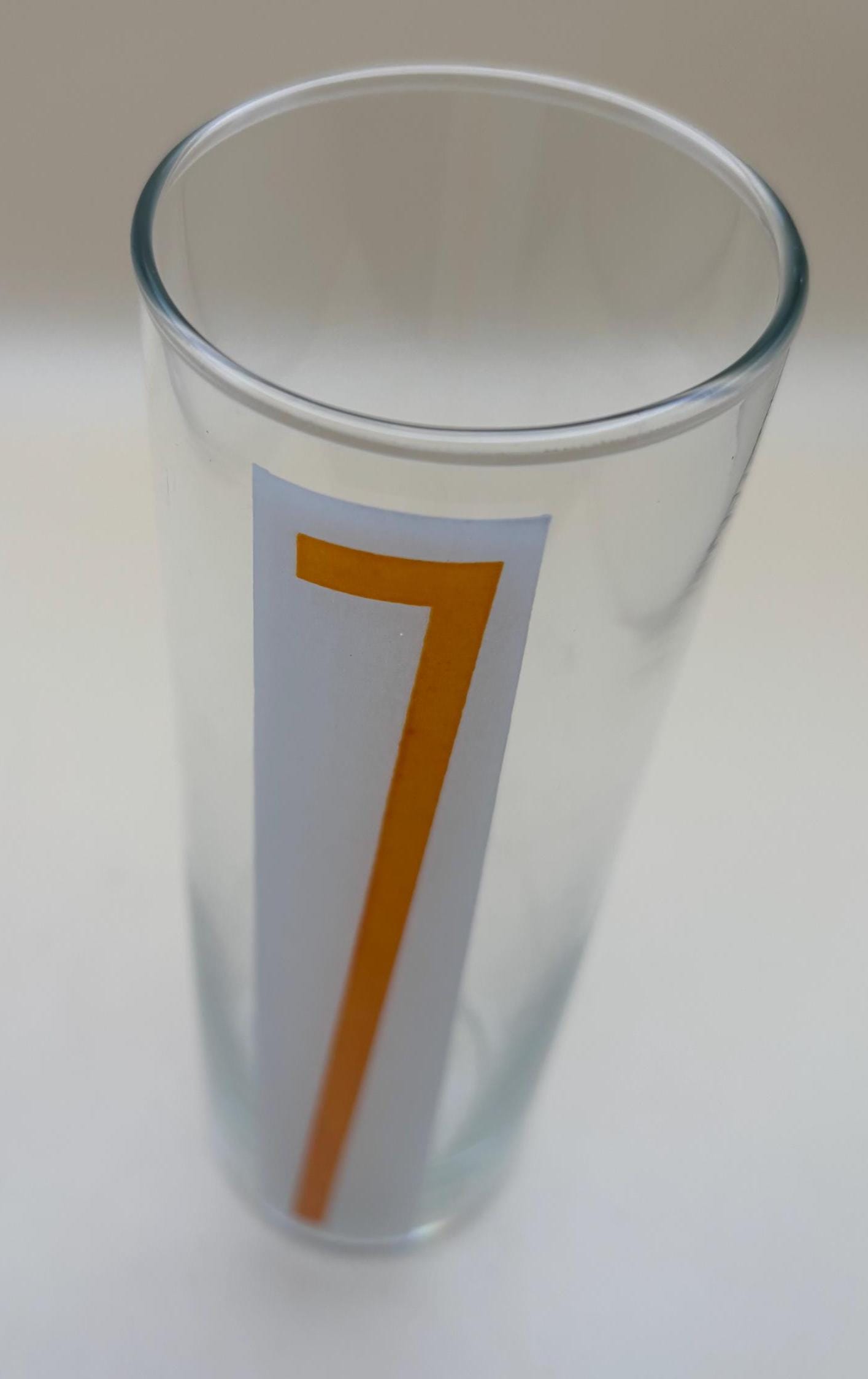 Mid Century Modern Libbey Hi Ball Tumbler Glass with 7 on it Lover Antiques and Vintage