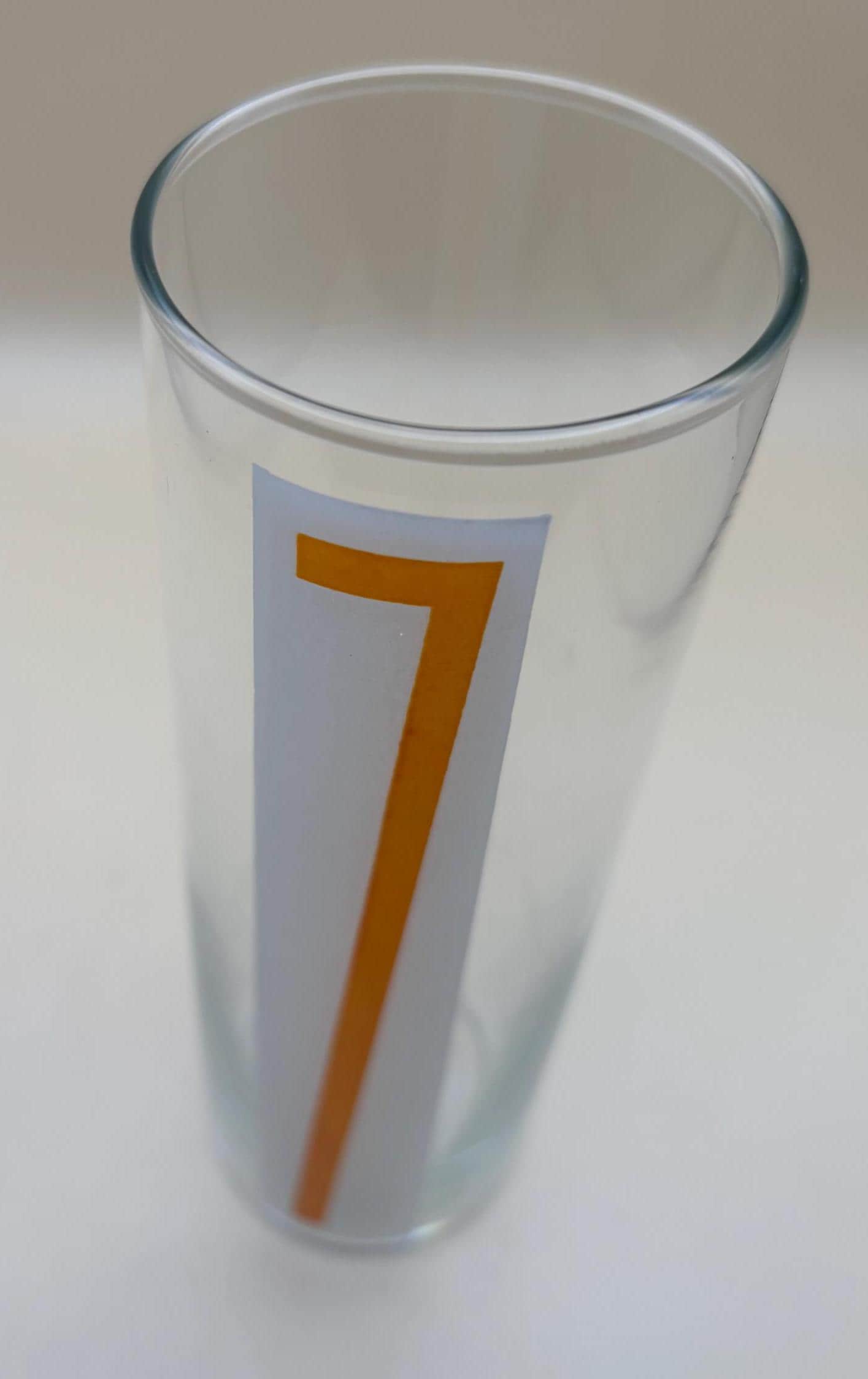 Mid Century Modern Libbey Hi Ball Tumbler Glass with 7 on it Lover Antiques and Vintage