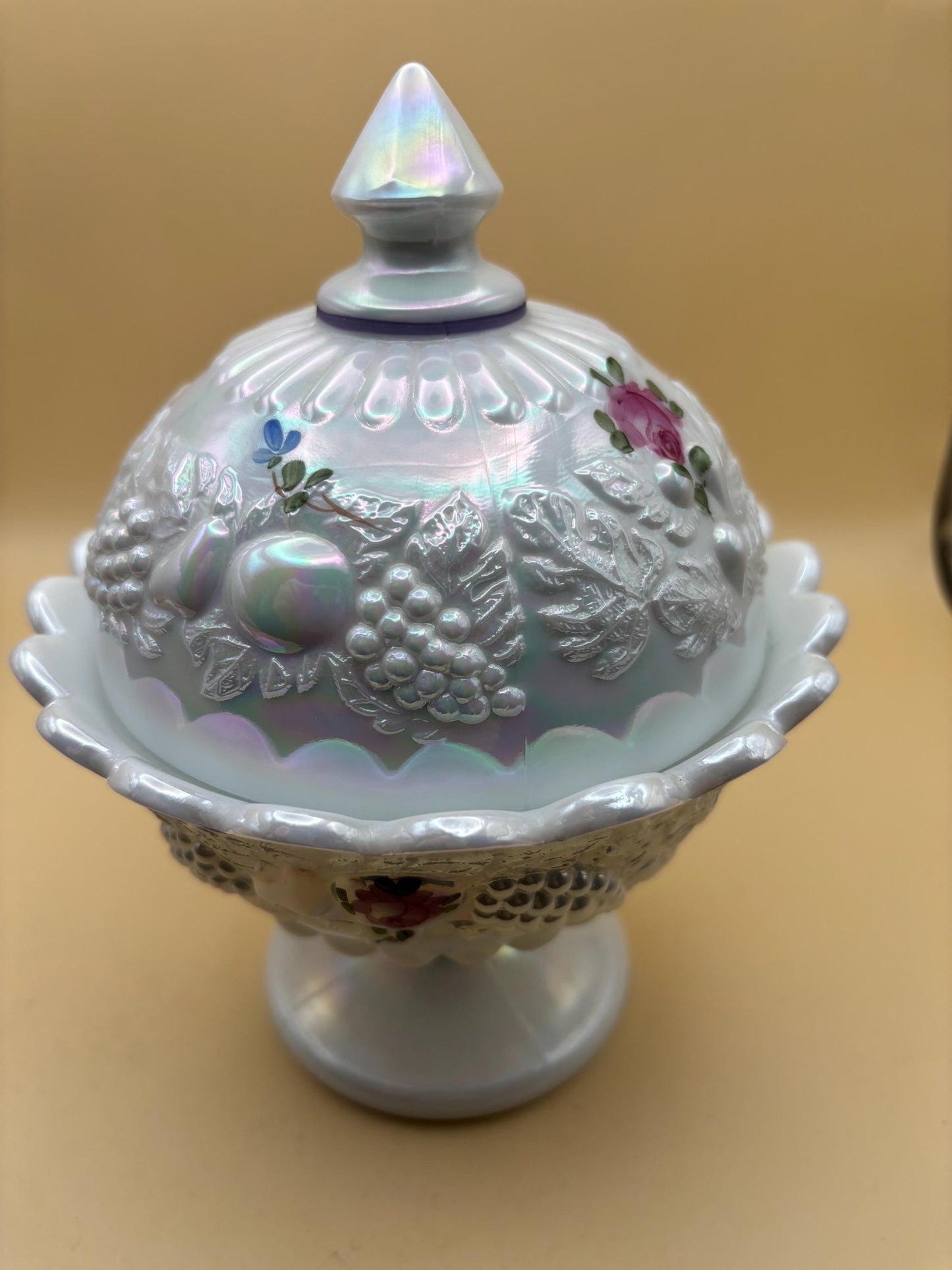 Vintage Purinton Pottery Hand Painted Green and Blue Leaves Salt & Pepper Shakers Apple Motif Ceramic Lover Antiques and Vintage