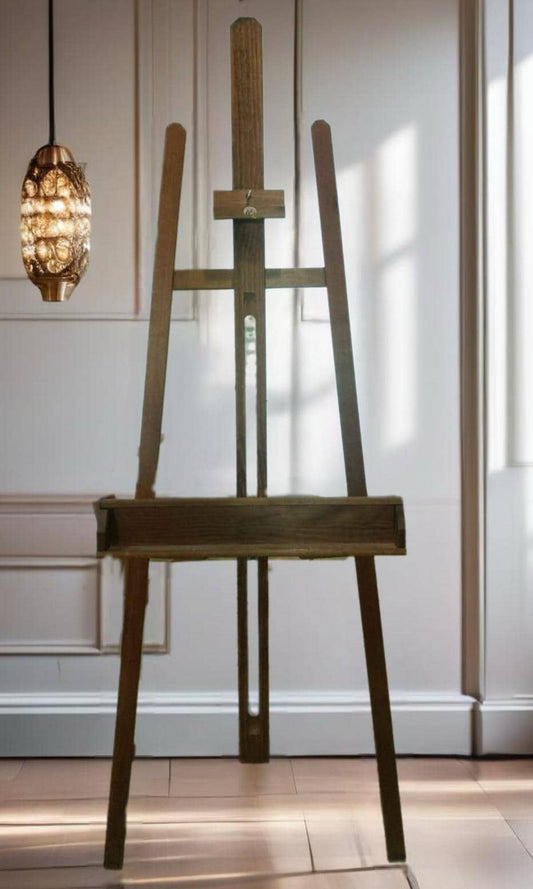 Antique Anco Bilt Large Art Easel Artwork Wood Unique TV Display Stand Original Condition Artwork Painting Drawing