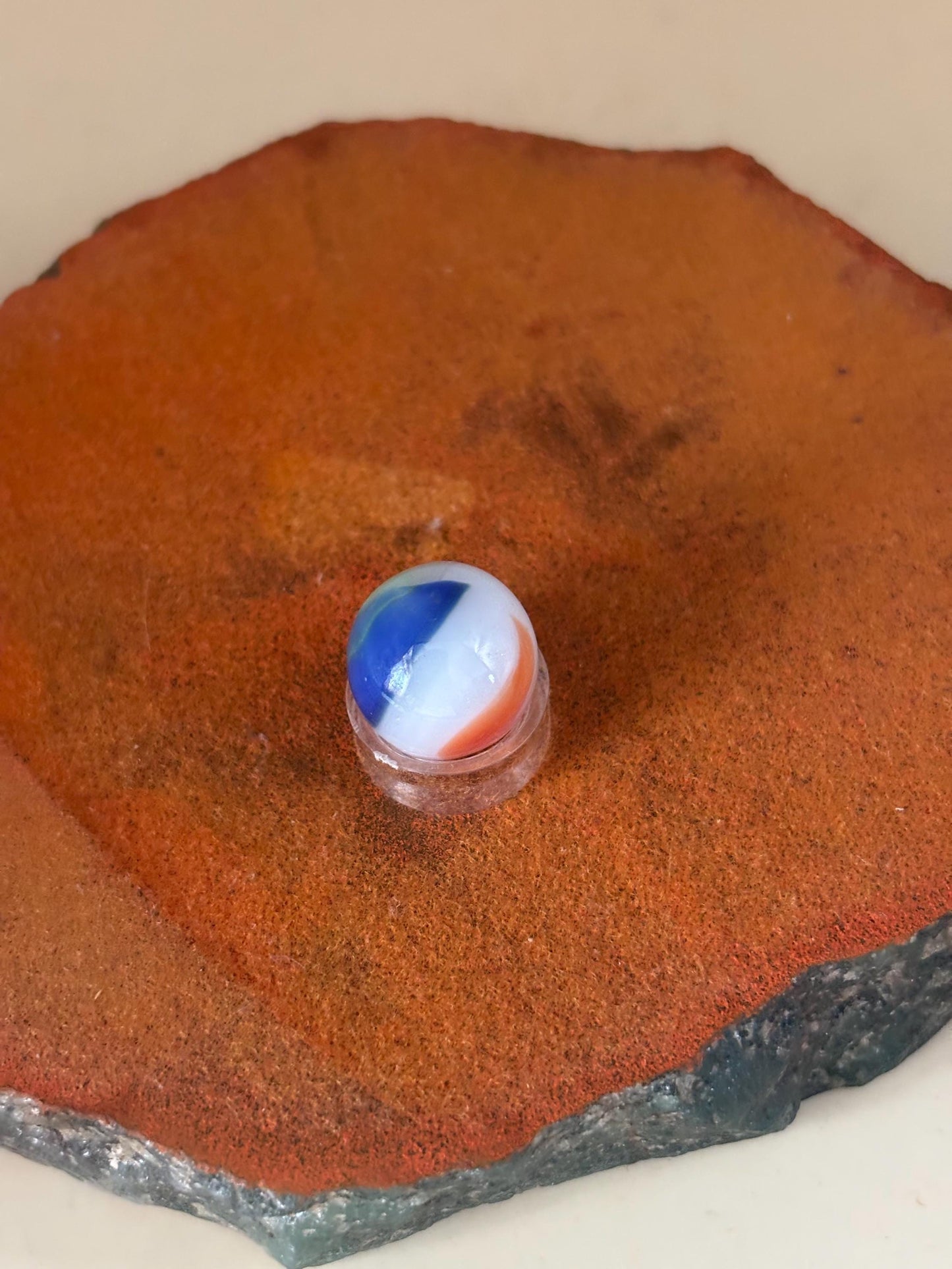 Vintage Marble King Rainbow Glass Marble Red White Blue Marble Lover Antiques and Vintage
