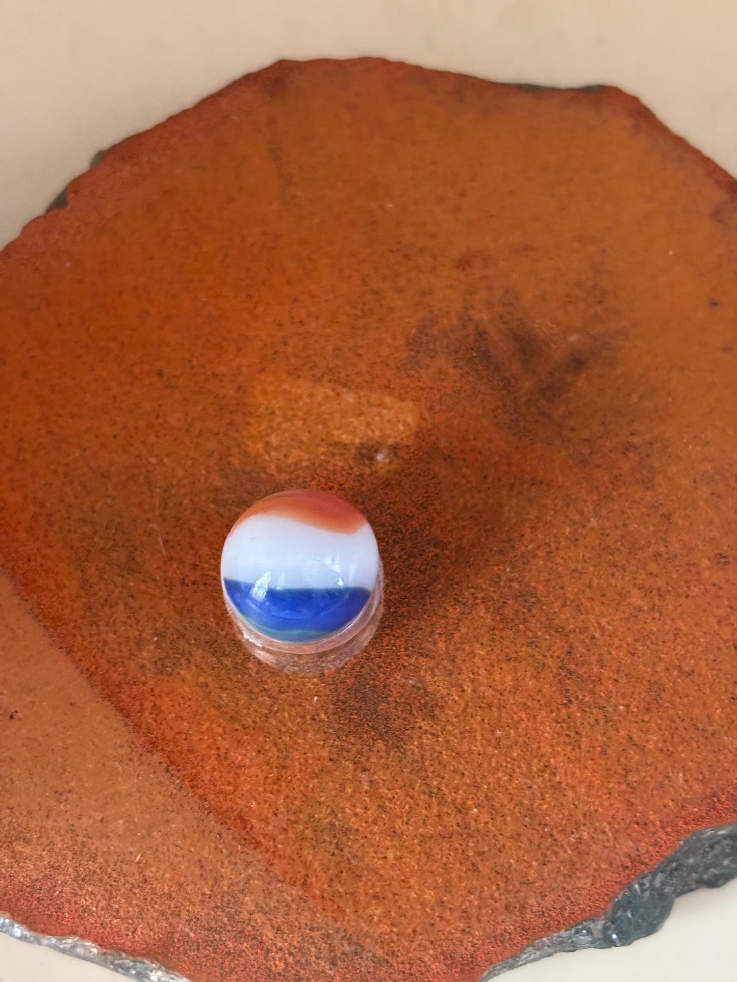 Vintage Marble King Rainbow Glass Marble Red White Blue Marble Lover Antiques and Vintage