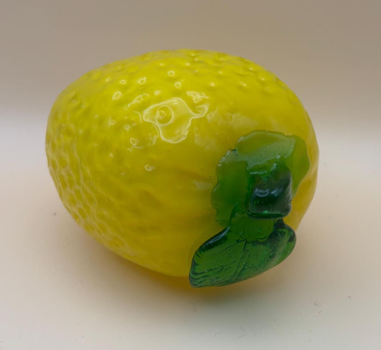 Vintage Glass Lemon Figurine Lover Antiques and Vintage