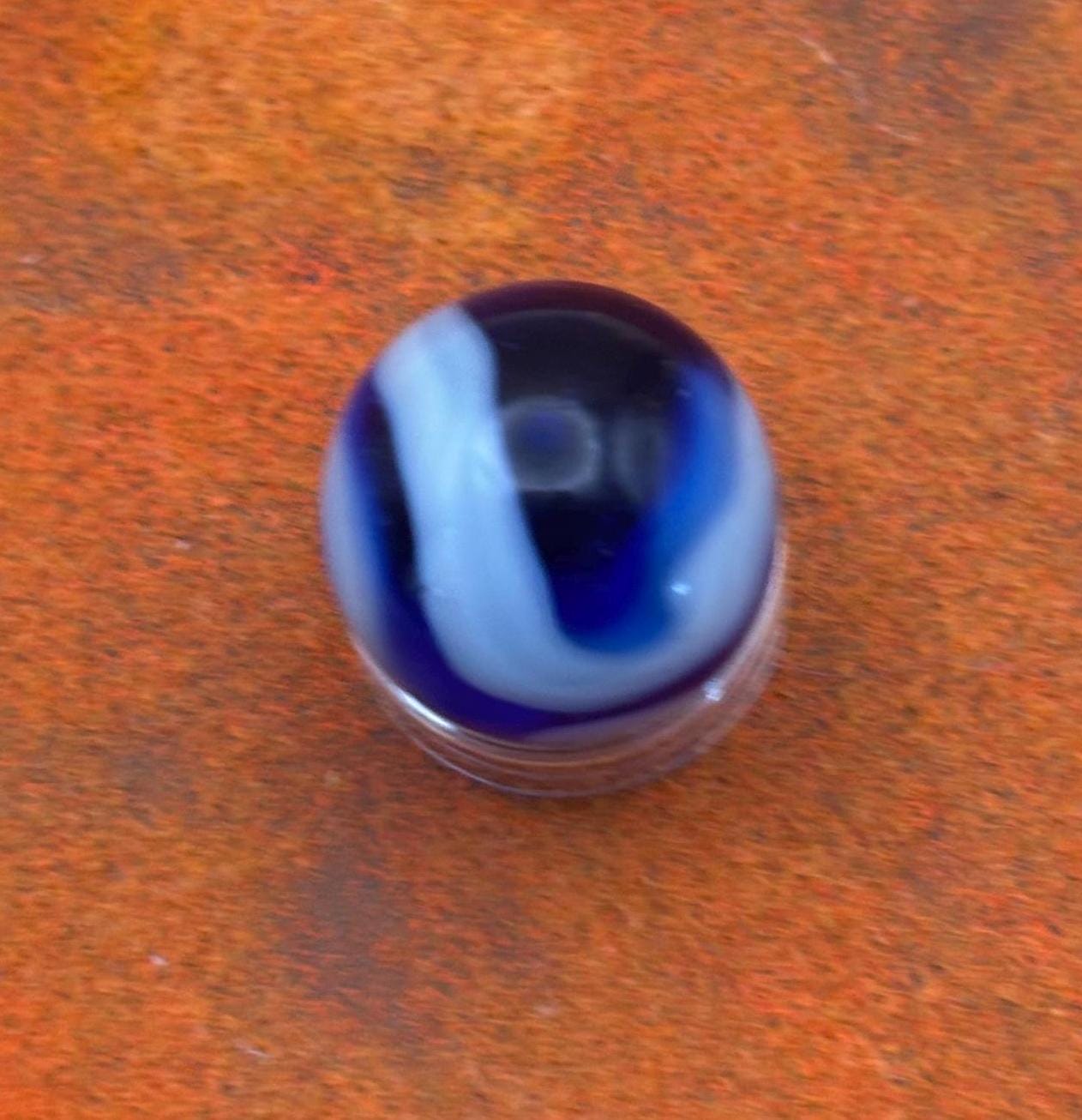 Vintage Cobalt Blue & White West Virginia Swirl Glass Marble Lover Antiques and Vintage