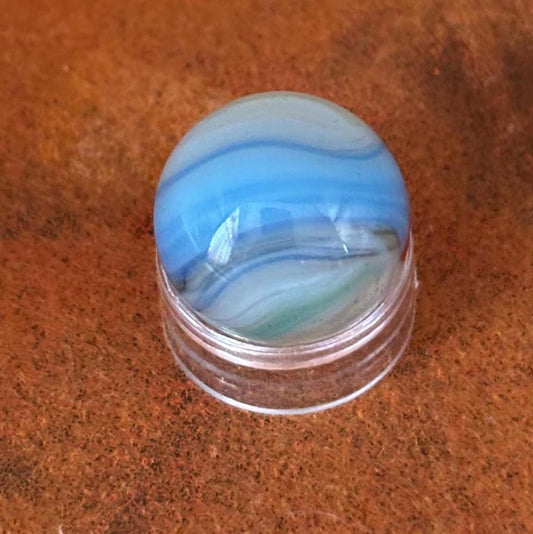 Vintage Vitro Conqueror Glass Marble Blue Starburst Style Glass Art Lover Antiques and Vintage