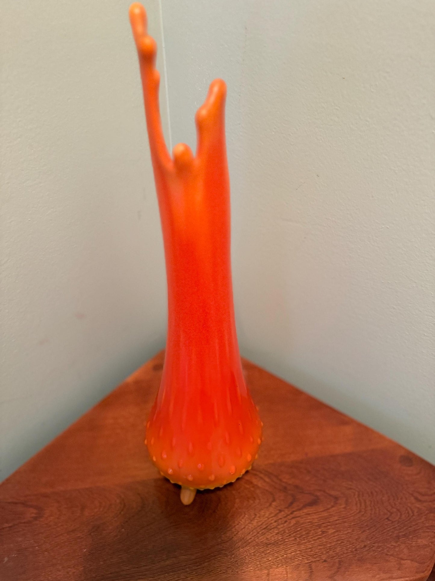 Vintage LE Smith 8 Panel Amber Swung Vase Lover Antiques and Vintage