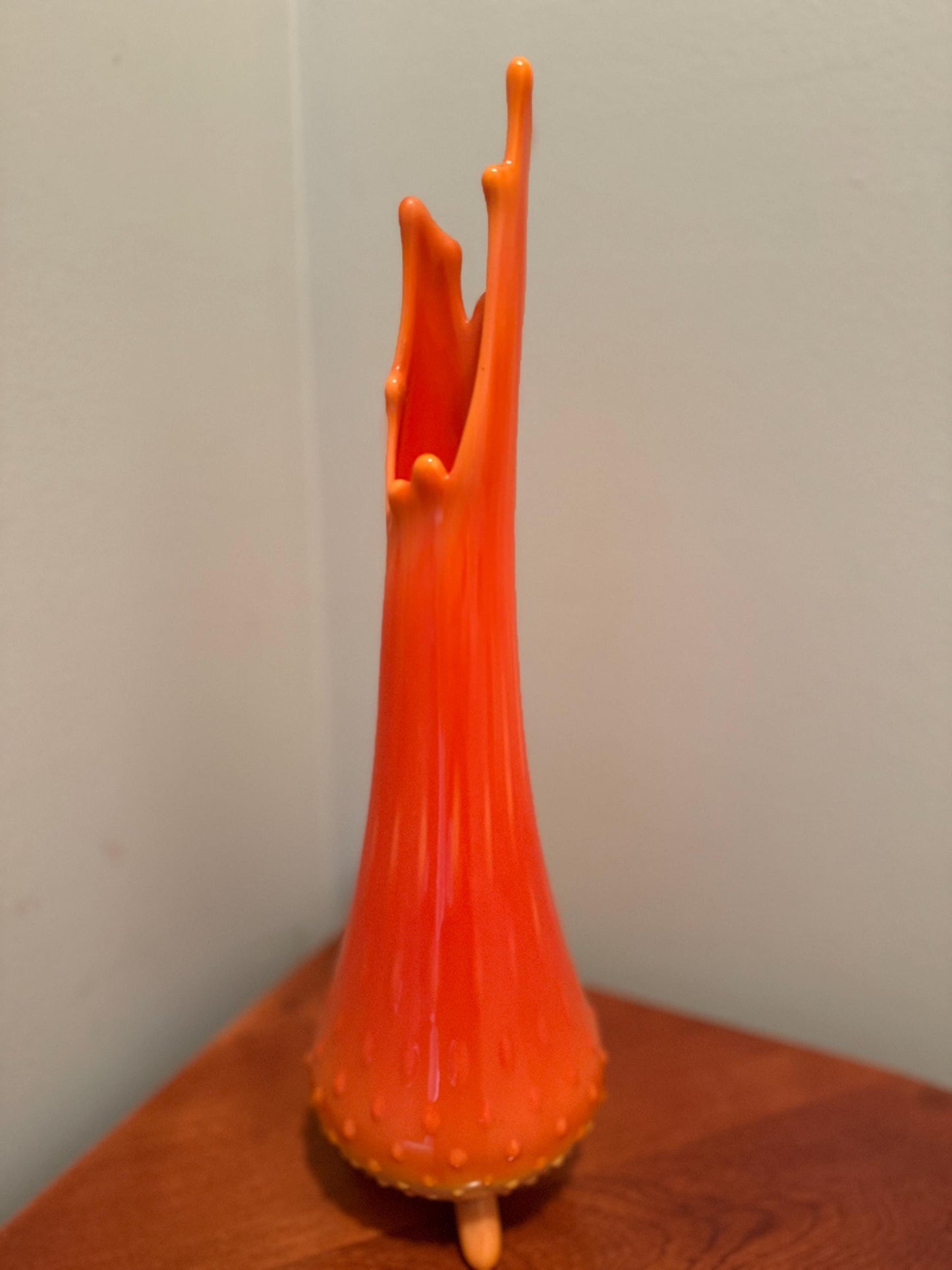 Vintage LE Smith 8 Panel Amber Swung Vase Lover Antiques and Vintage