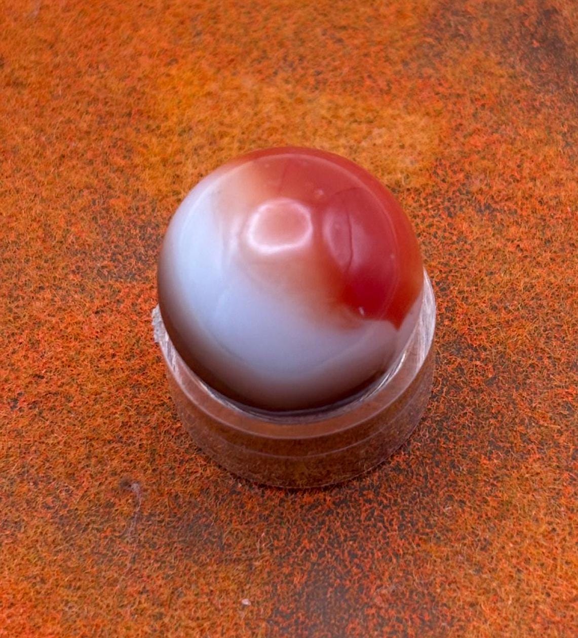 Vintage All Red Glass Marble Orange Brown White Glass Marble Lover Antiques and Vintage