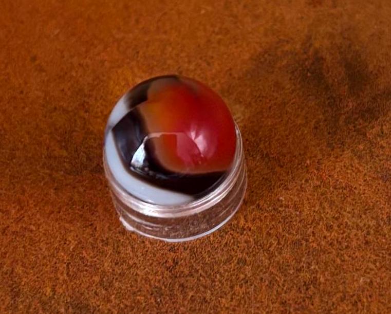 Vintage Vitro Blackline All Red Glass Marble Lover Antiques and Vintage