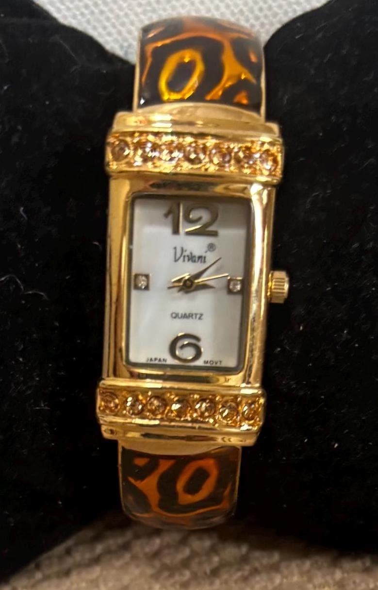 Vintage Vivian Quartz Watch Cuff Bangle Style Women's Watch Lover Antiques and Vintage