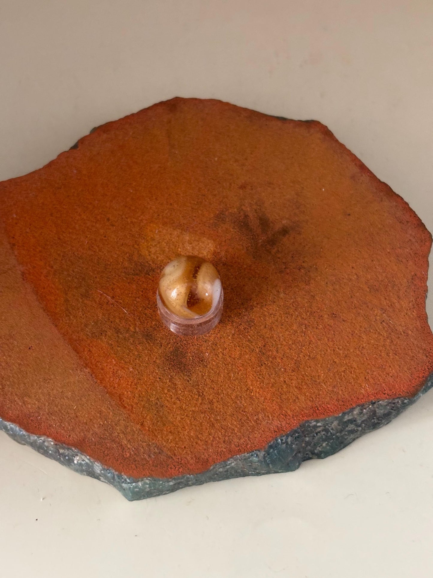 Vintage Vitro All Red Glass Marble Lover Antiques and Vintage