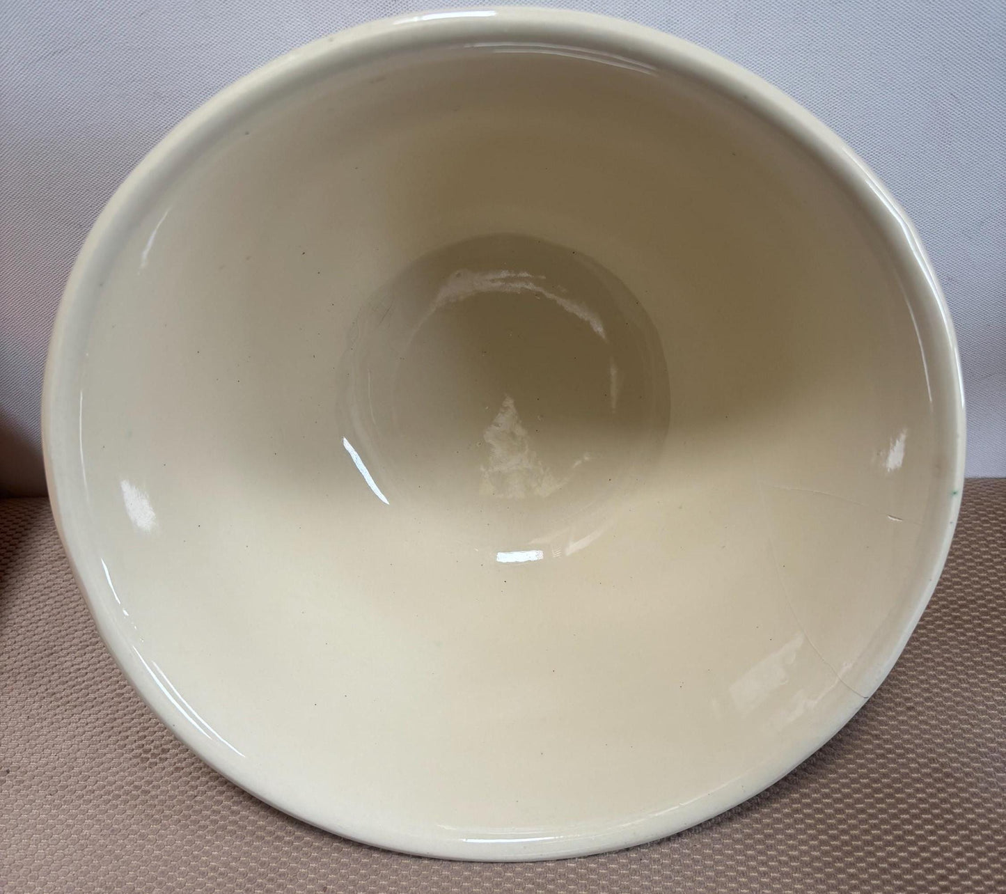Vintage McCoy Ovenware #12 Bowl Pink Blue Stripe USA Stoneware Lover Antiques and Vintage