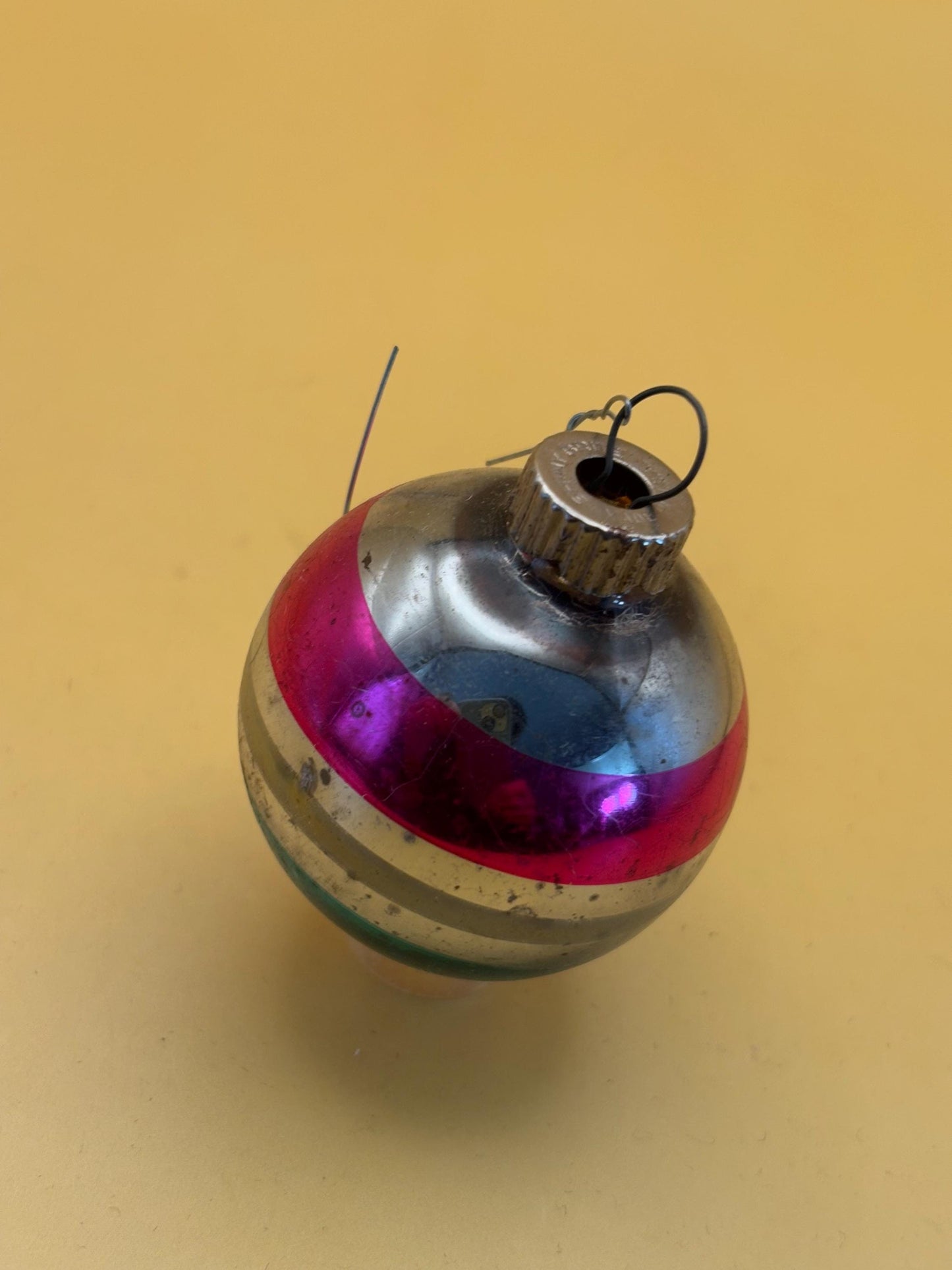 Vintage Tear Drop Germany Hand Blown Ornament Circle Circa 1940’s Lover Antiques and Vintage