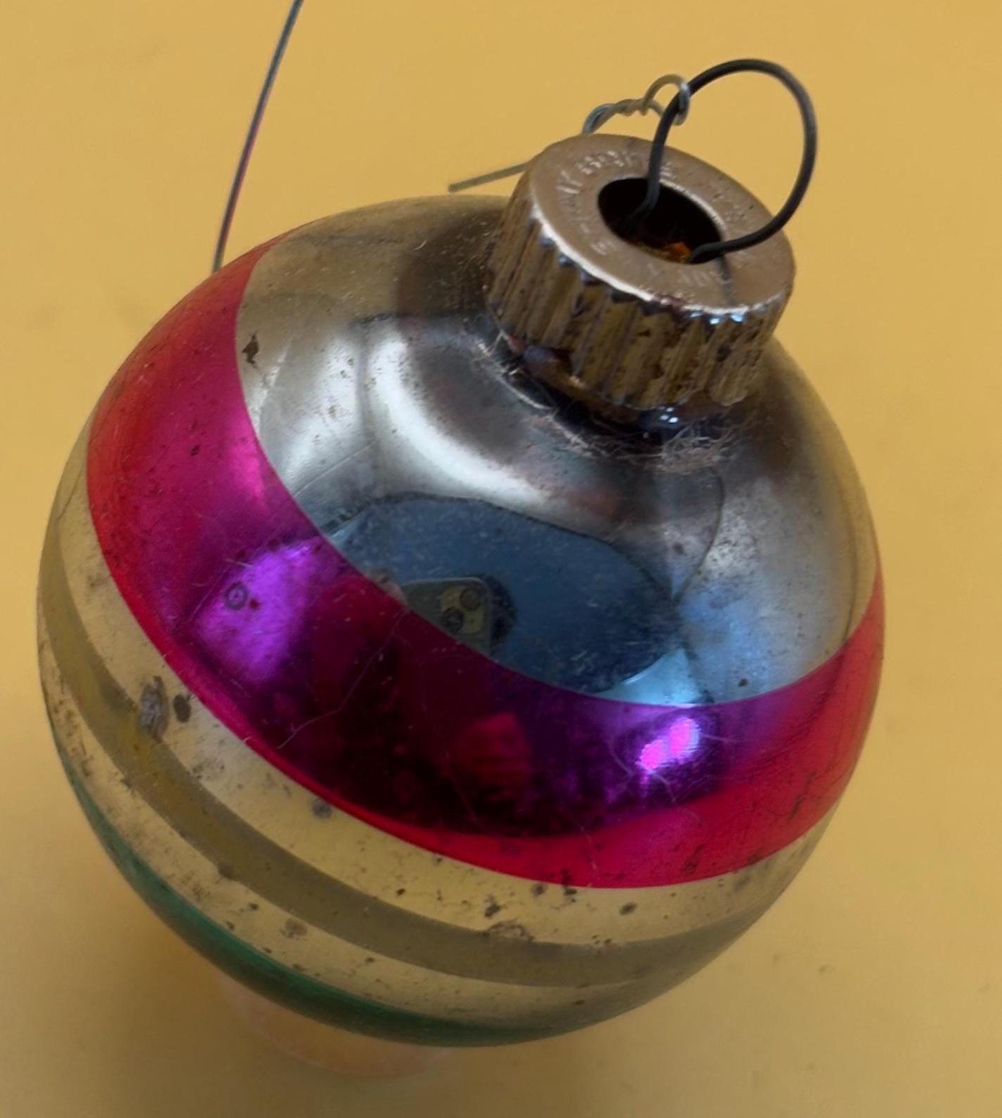 Vintage Tear Drop Germany Hand Blown Ornament Circle Circa 1940’s Lover Antiques and Vintage