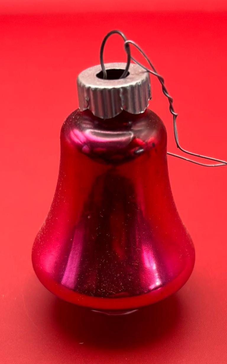 Vintage Red Bell Shaped Ornament Circle Circa 1940’s Lover Antiques and Vintage