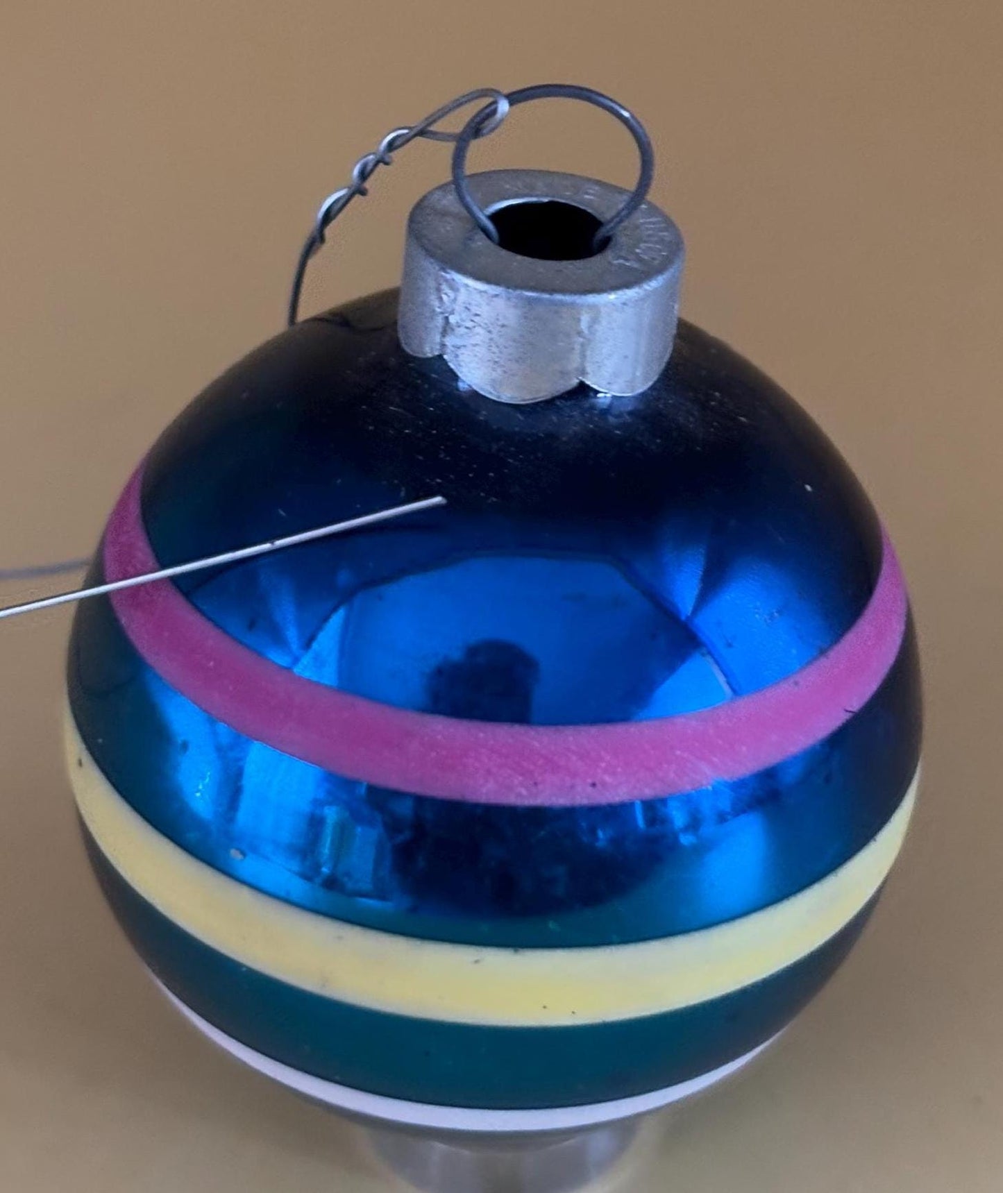 Vintage Tear Drop Germany Hand Blown Ornament Circle Circa 1940’s Lover Antiques and Vintage