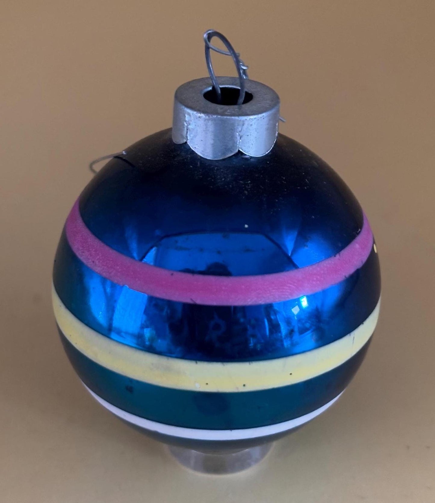 Vintage Tear Drop Germany Hand Blown Ornament Circle Circa 1940’s Lover Antiques and Vintage