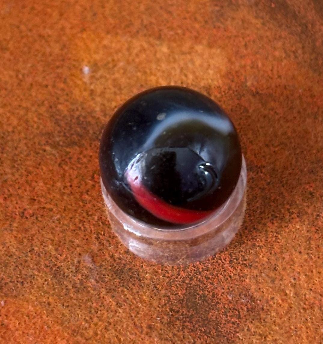 Vintage Peltier Rainbo Glass Marble Black White Red Glass Art Lover Antiques and Vintage