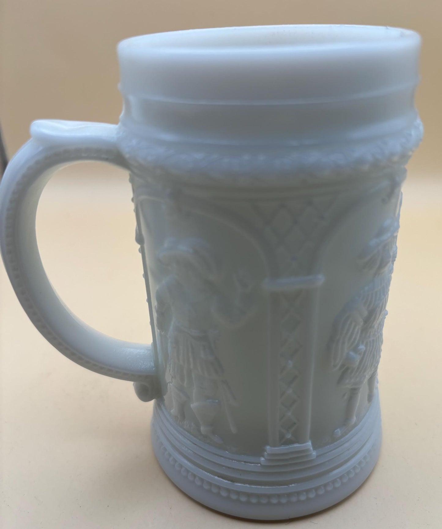 Vintage White Milk Glass Mug Number 1 on Bottom Lover Antiques and Vintage