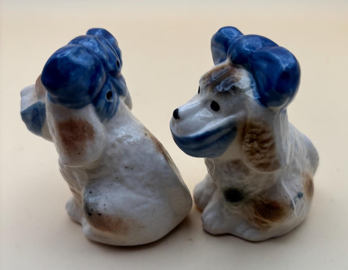 Vintage Dog Salt & Pepper Shakers Toothache Bow Japan Lover Antiques and Vintage