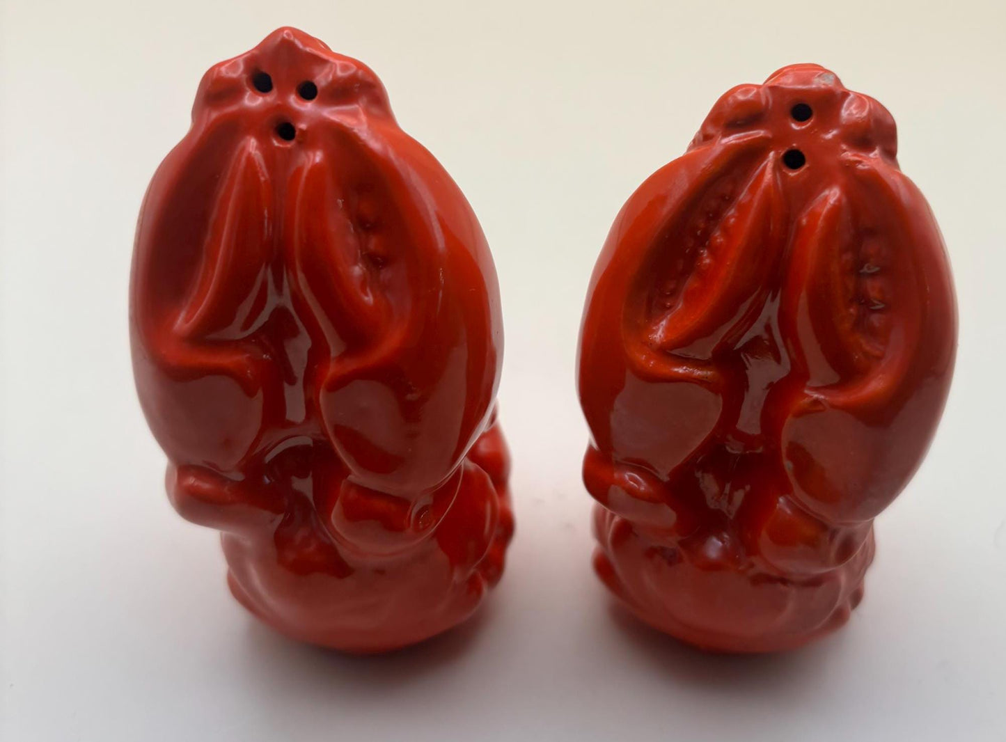 Vintage Lobster Claw Salt & Pepper Shakers Ceramic Hand Painted by Holland Lover Antiques and Vintage