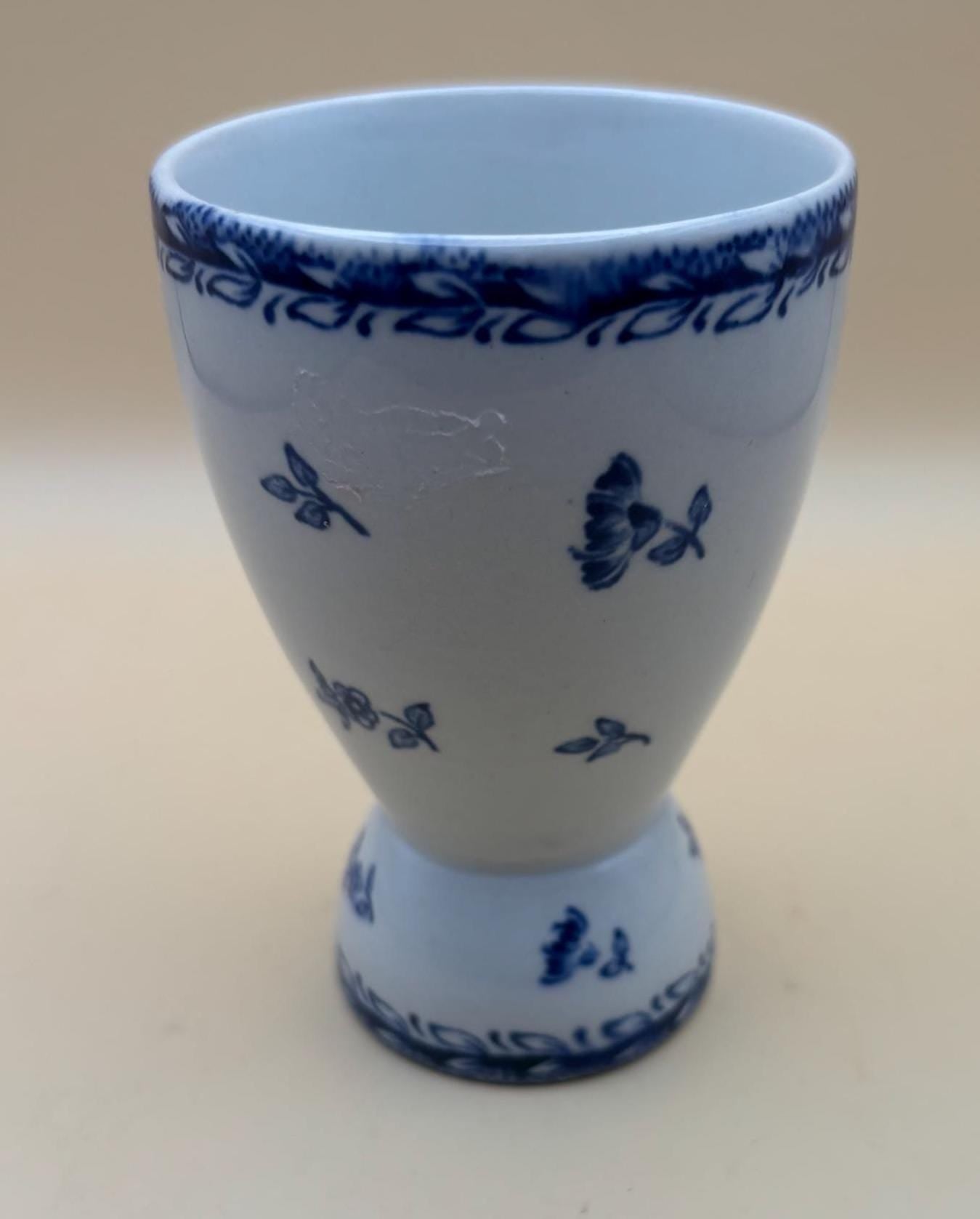 Vintage Arabia Finland Blue Floral Print Double Egg Cup Designed by Olga Also and Raija Uosikkinen Lover Antiques and Vintage