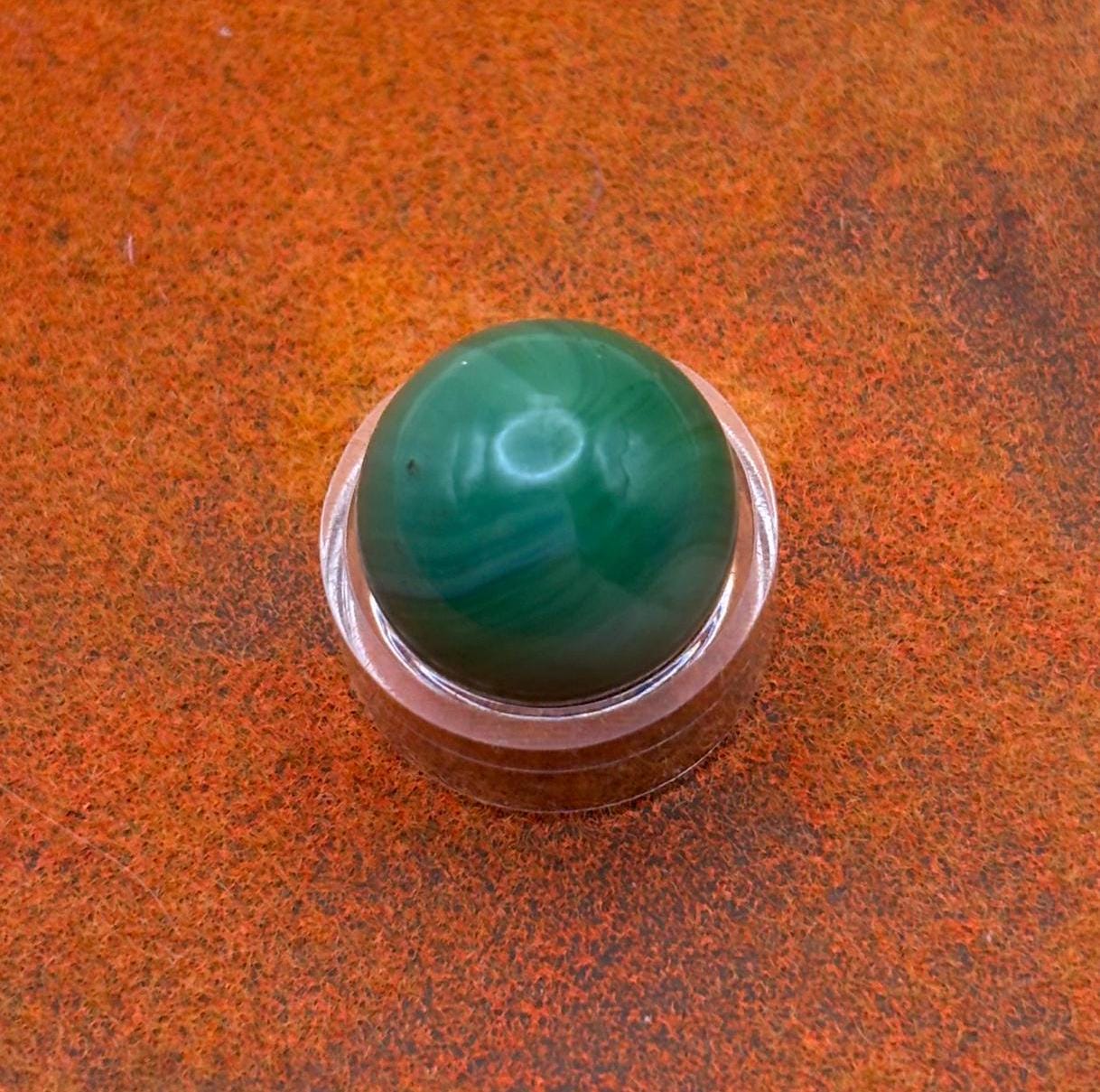 Vintage Marble King Green with Blue Striations Glass Marble Lover Antiques and Vintage