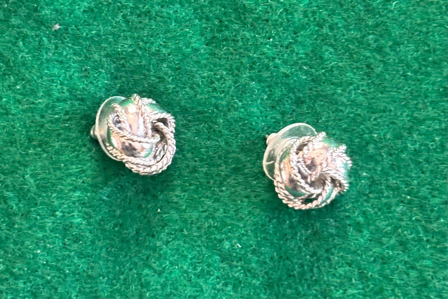 Vintage Sterling Silver Love Knot Earrings Pierced Jewelry Lover Antiques Vintage