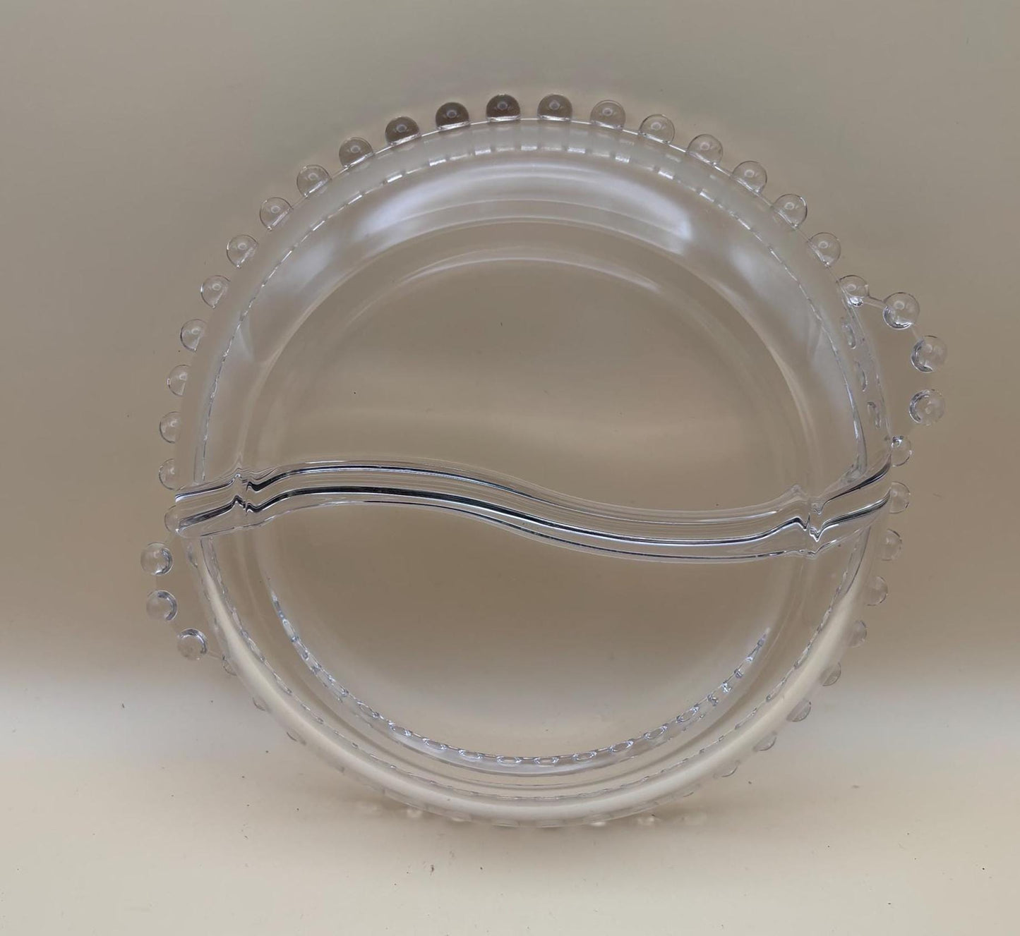 Antique Candlewick Beaded Divided 2 Part Relish Glass Bowl Divided Glass Dish Lover Antiques and Vintage