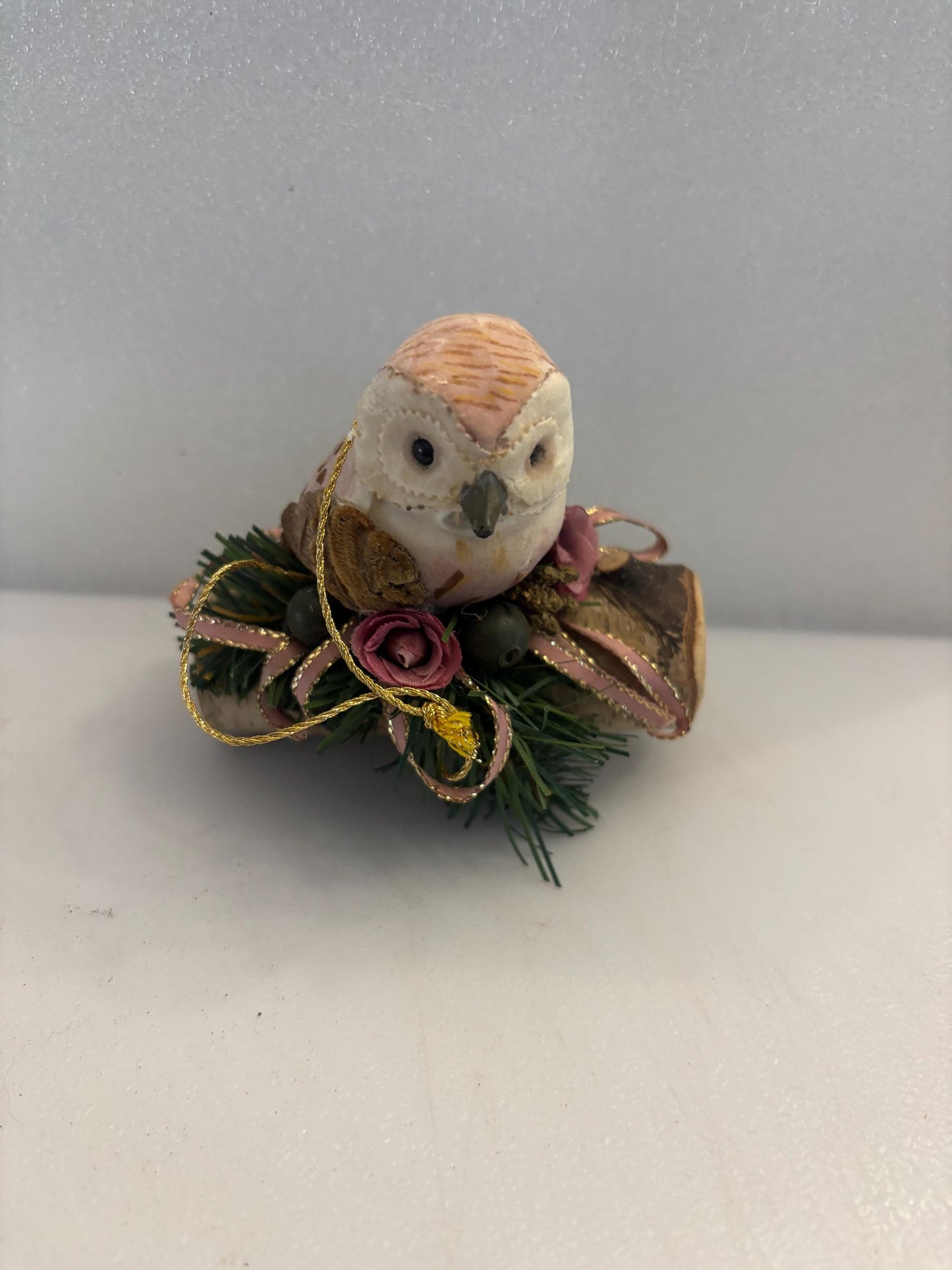 Vintage Hand Carved and Hand Painted Owl Figurine Ornament Lover Antiques and Vintage