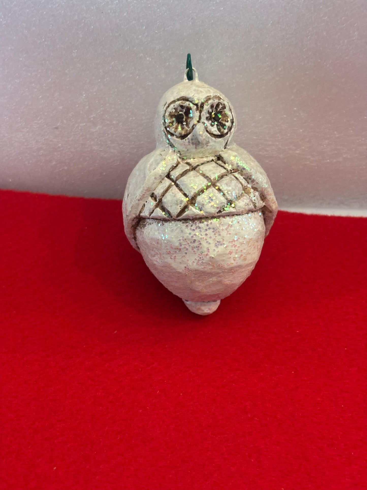 Vintage Santa Claus with Owl Hanging Ornament Figurine Christmas Ornaments Old St. Nicholas St. Nick Vintage Art Dangling Legs