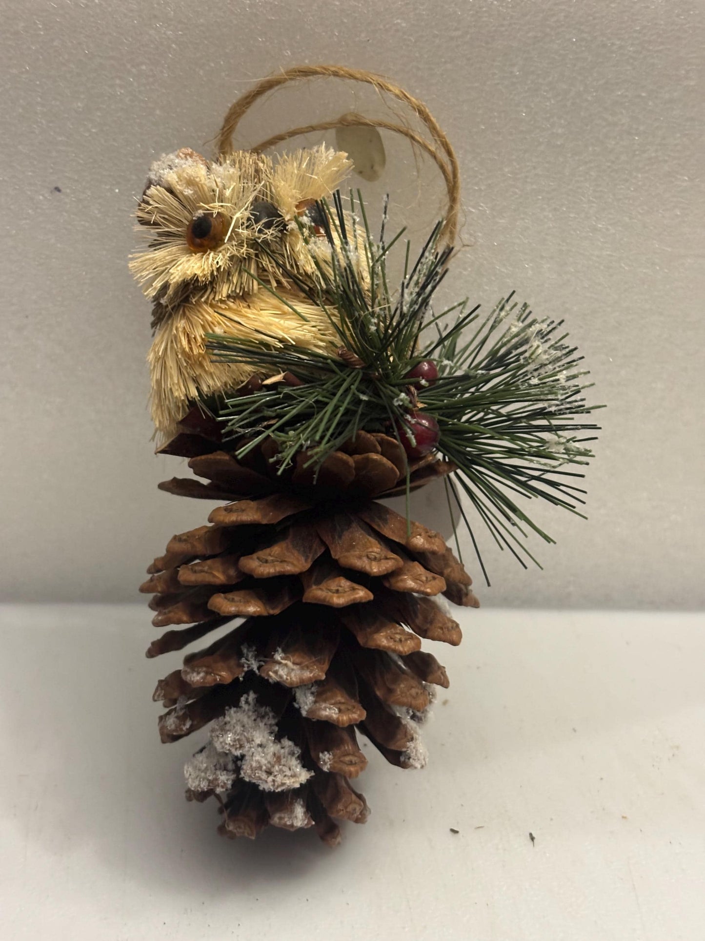 Vintage Owl Pinecone Craft Ornament Gift For Her Lover Antiques and Vintage