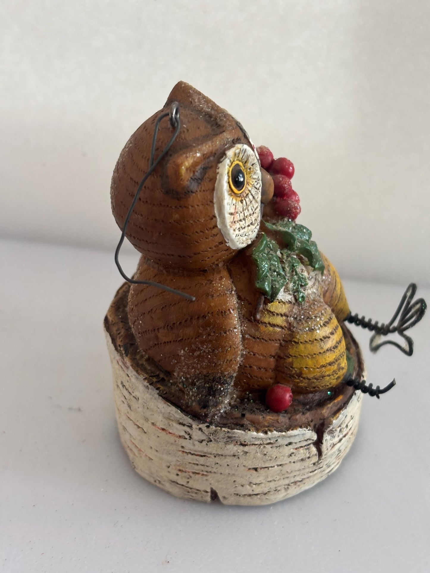 Vintage Owl Figurine Made of Wood Statue Lover Antiques and Vintage