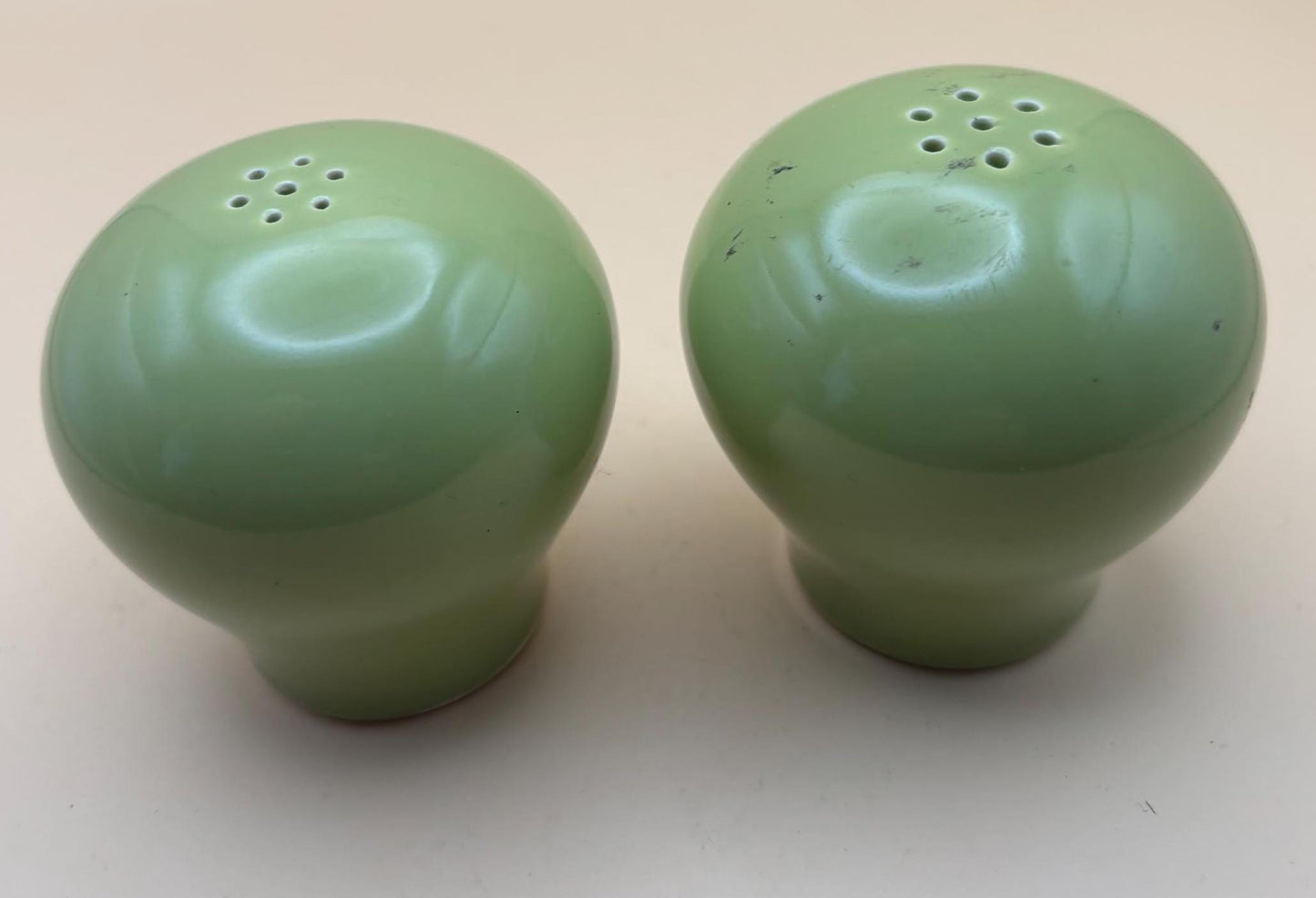Vintage Fiesta Salt and Pepper Shakers Rhythm Homer Laughlin Duraprint Charm House Chartreuse Green Shakers Lover Antiques and Vintage