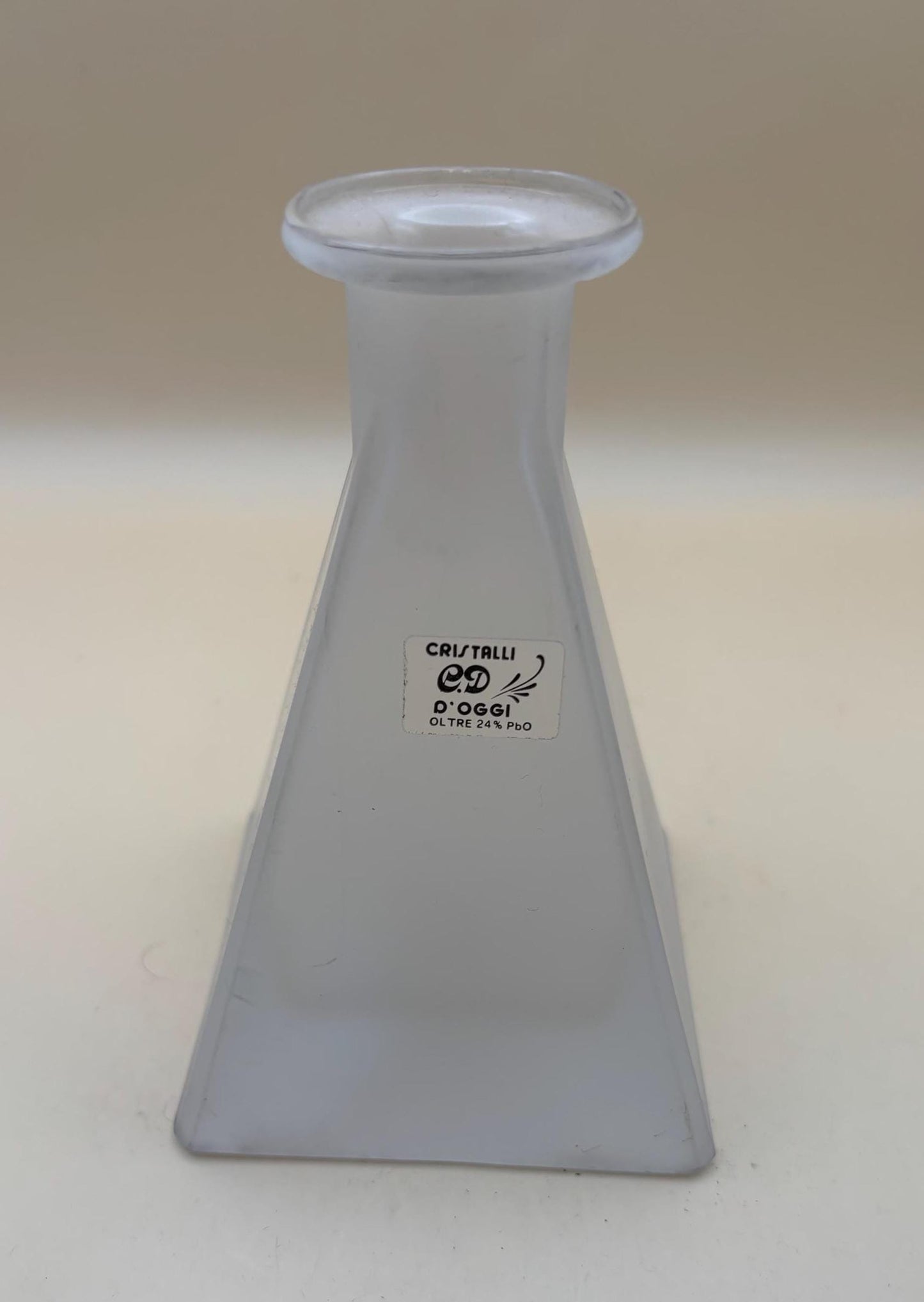 Vintage Cristalli D'oggi Erlenmeyer Flask Made of 24% Lead Lover Antiques and Vintage
