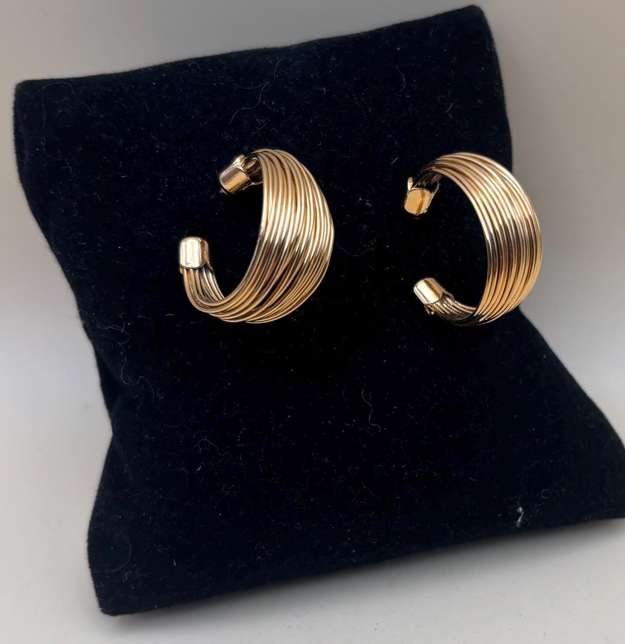 Vintage Monet Gold Earrings Lover Antiques and Vintage