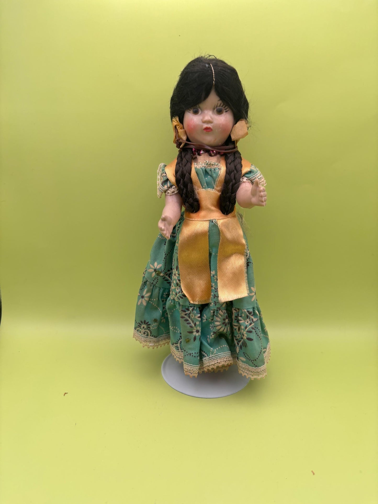 Vintage Pocahontas Folk Art Artist Made Moss Fiber Woman Doll Lover Antiques and Vintage