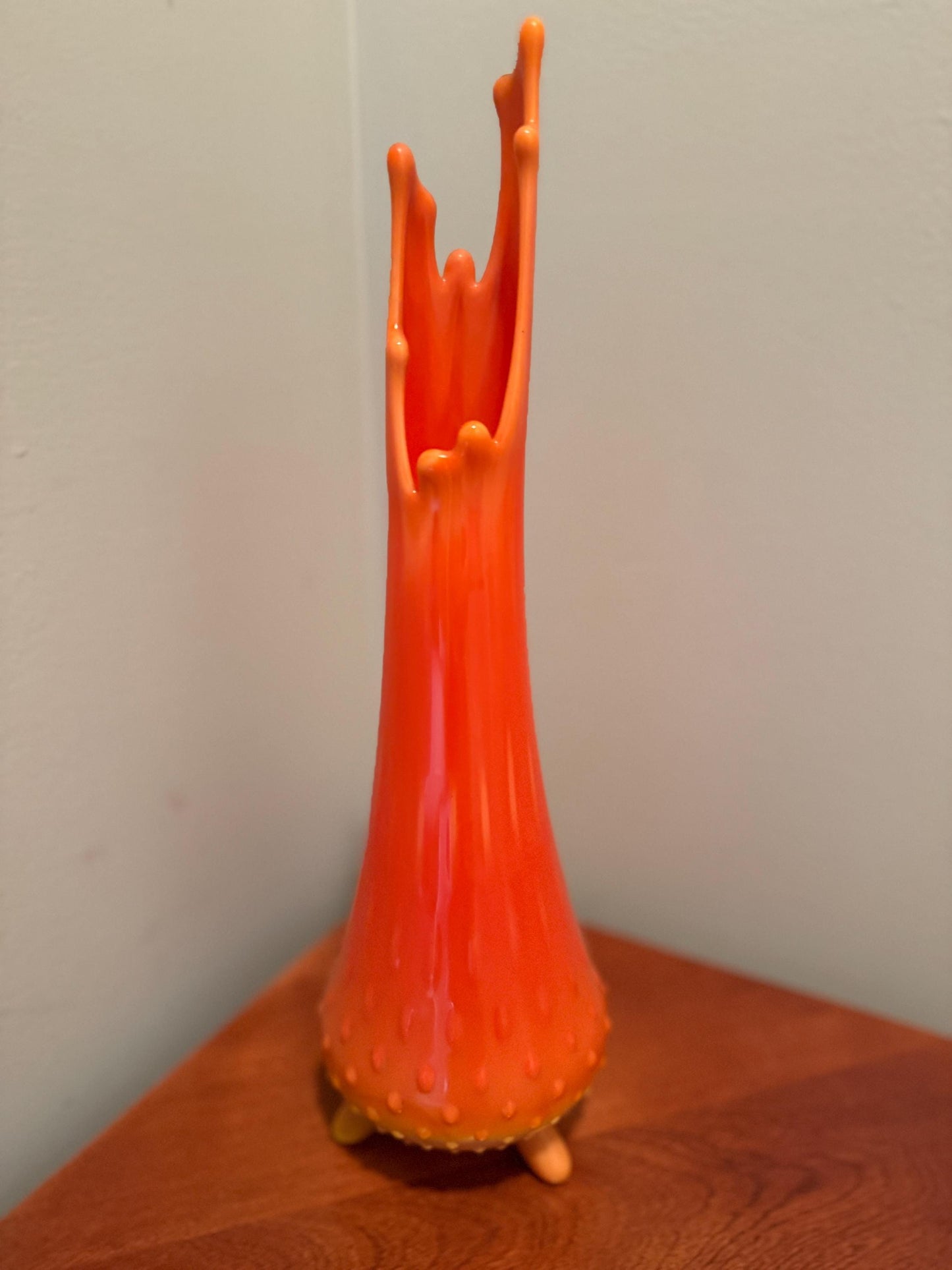 Vintage LE Smith 8 Panel Amber Swung Vase Lover Antiques and Vintage
