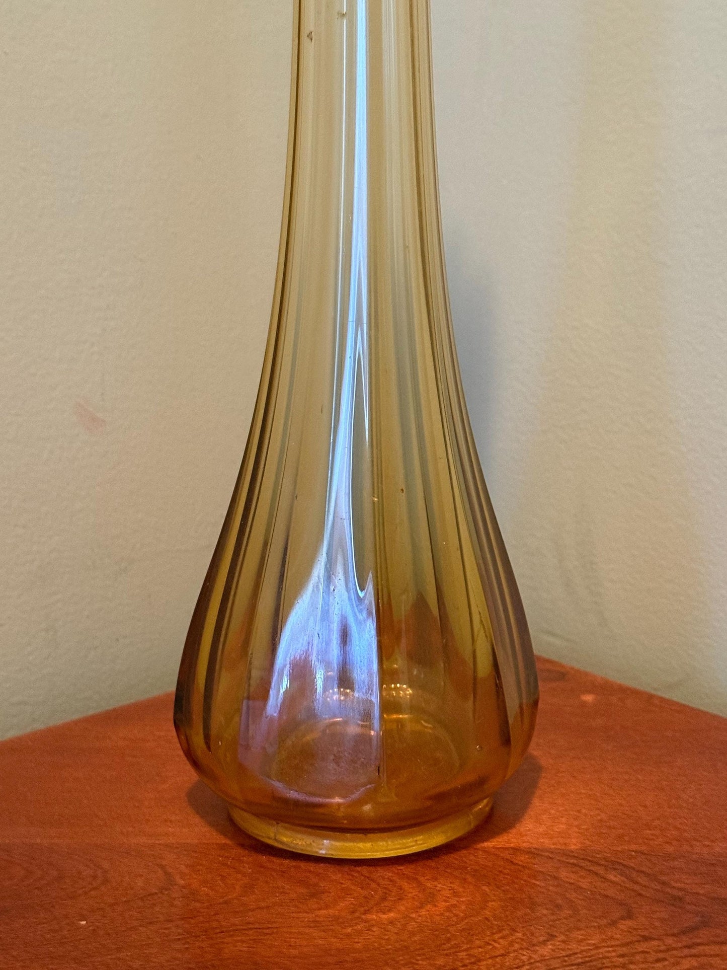 Vintage LE Smith 8 Panel Amber Swung Vase Lover Antiques and Vintage