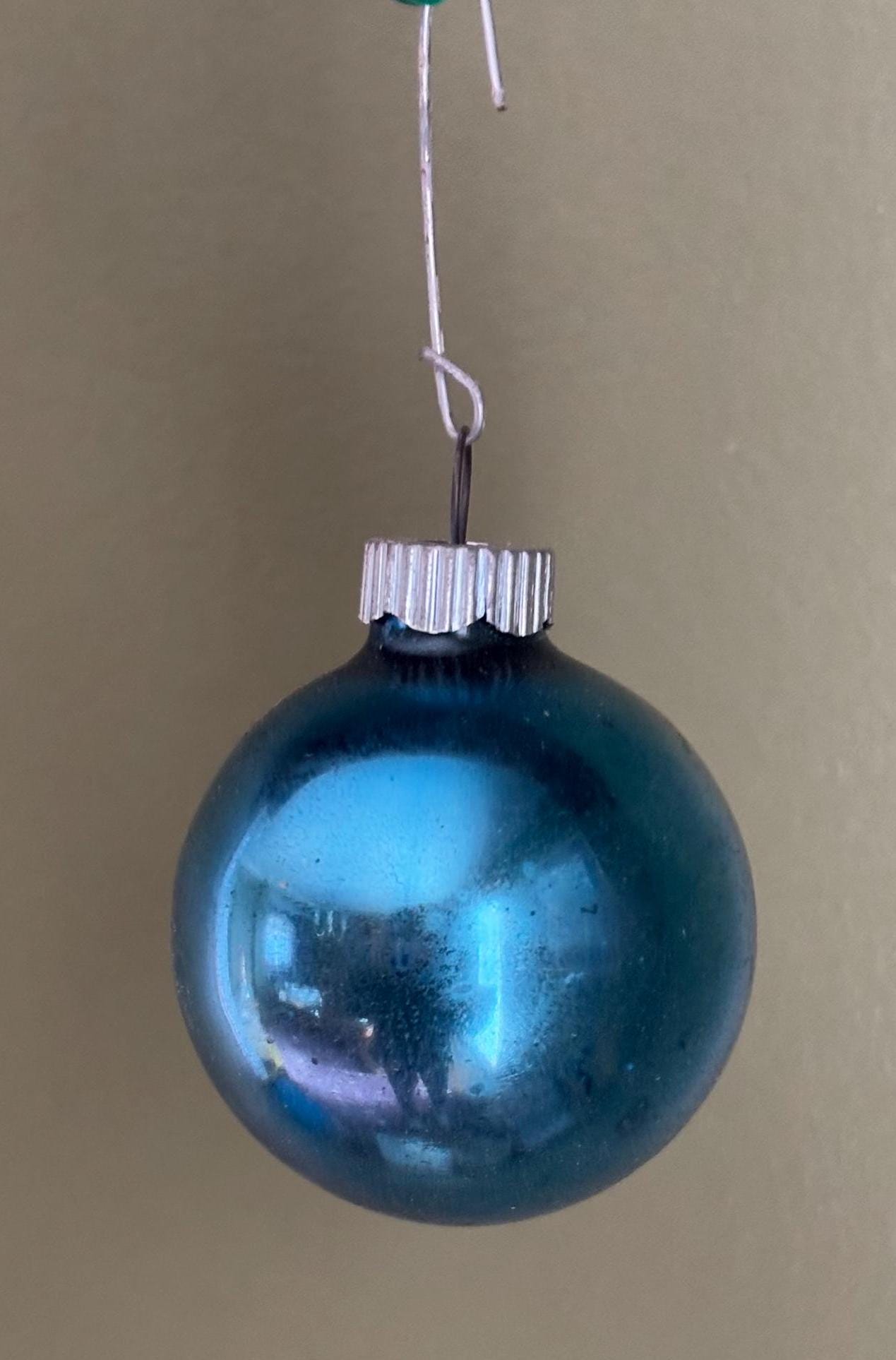 Vintage Peach Shiny Brite Striped Ball Ornament Circle Circa 1940’s Lover Antiques and Vintage