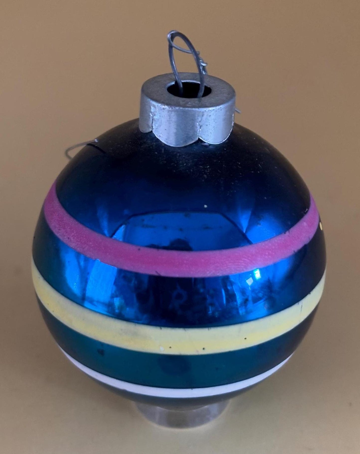 Vintage Tear Drop Germany Hand Blown Ornament Circle Circa 1940’s Lover Antiques and Vintage