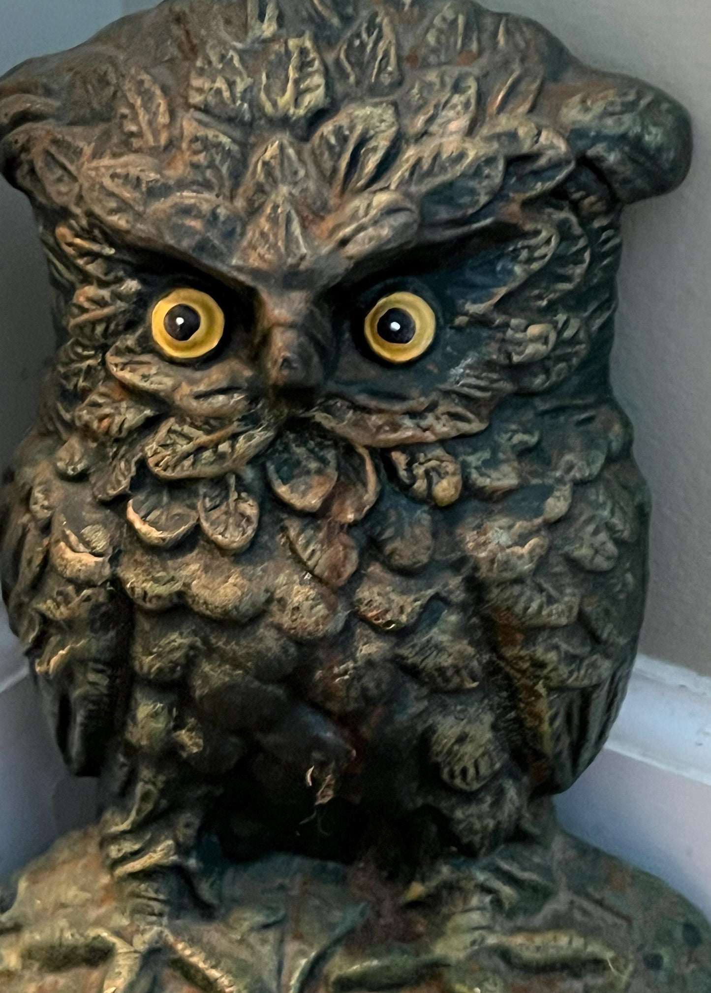 Antique Cast Iron Owl Doorstop Patina Cast Iron Owl Figurine Lover Antiques and Vintage