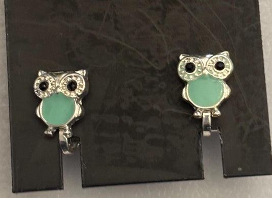 Vintage Owl Earrings Enamel Body Gift For Her Lover Antiques and Vintage