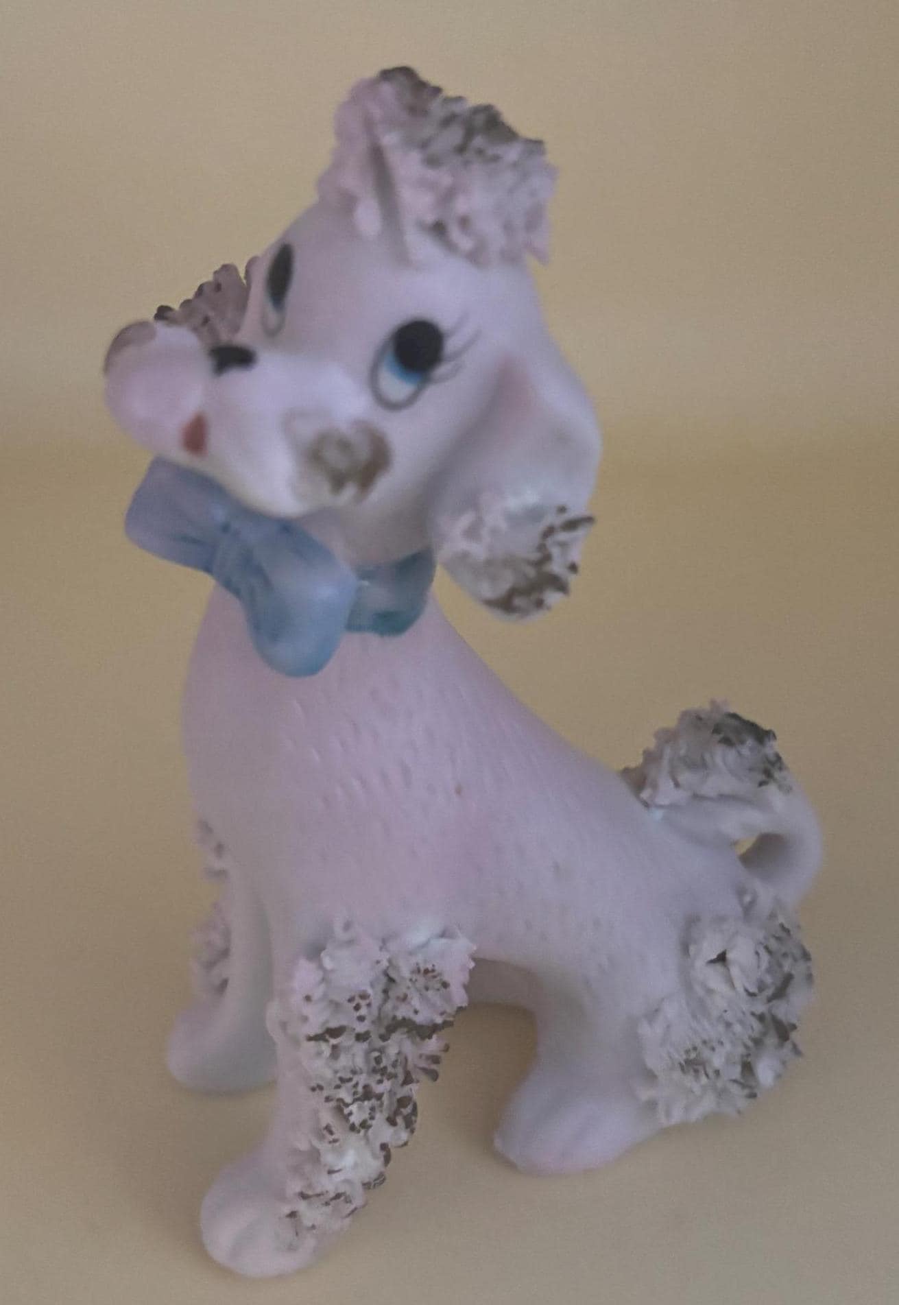 Vintage Pink Poodle Dog Hand Painted Japan Figurine Animal Figure Lover Antiques and Vintage