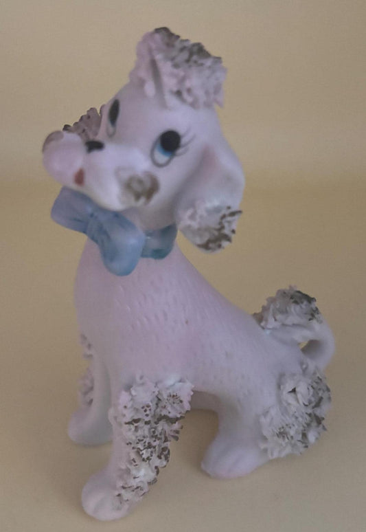Vintage Pink Poodle Dog Hand Painted Japan Figurine Animal Figure Lover Antiques and Vintage