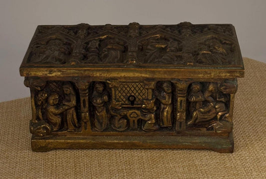 Antique Gothic Bronze Trinket Box Casket Lover Antiques and Vintage