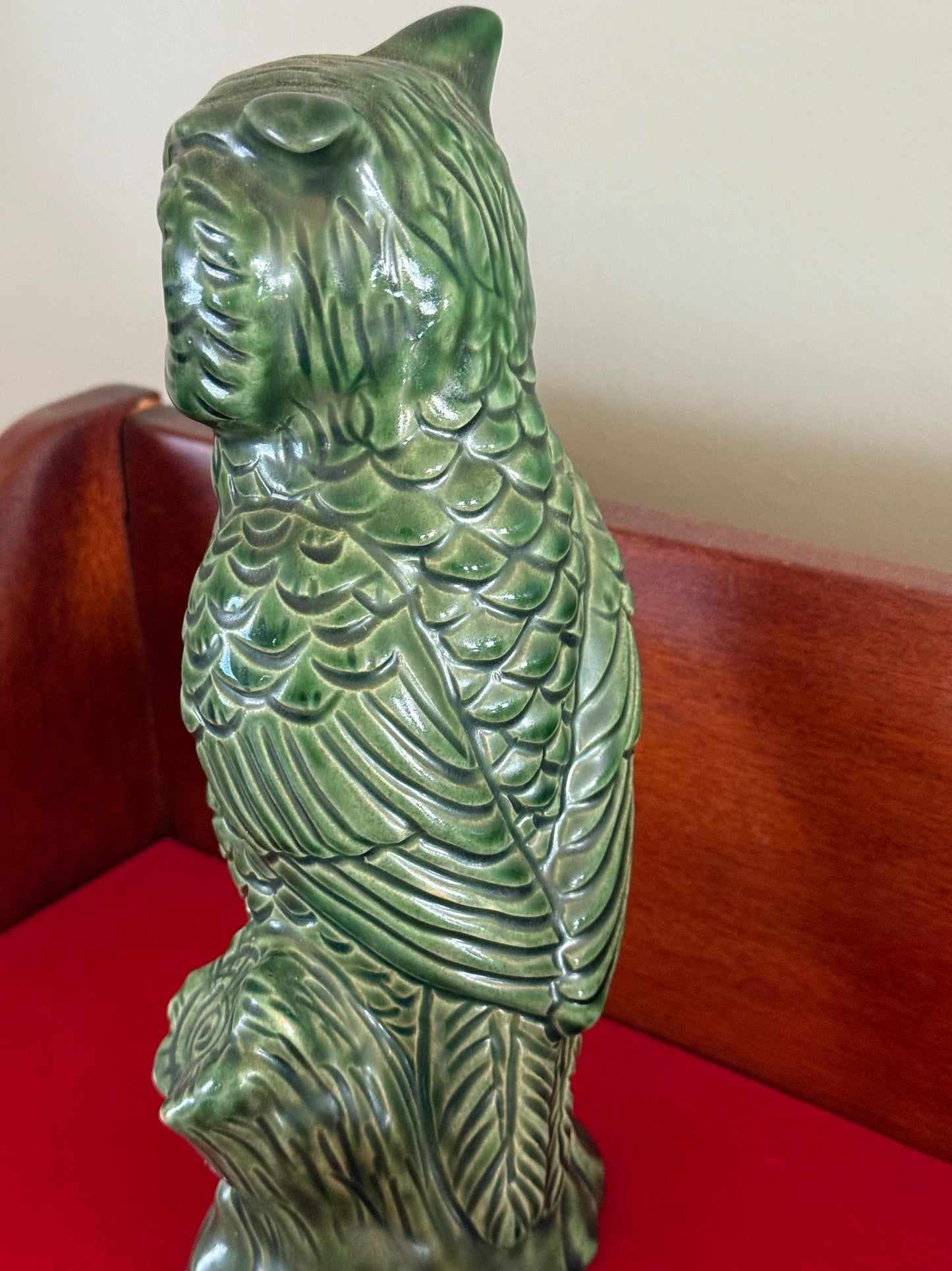 Vintage Great Horned Owl Carved by A. Giannelli Carved Alabaster Owl Statue Made in Italy Lover Antiques and Vintage
