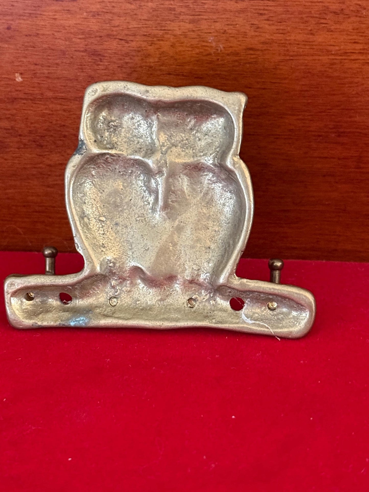 Vintage Brass Owl Key Holder 2 Owls Perched on a Branch Heavy Brass Owl Statue Lover Antiques and Vintage