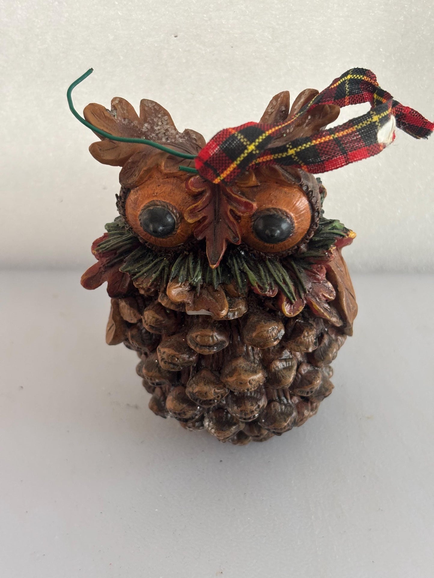 Vintage Hand Carved and Hand Painted Owl Figurine Ornament Lover Antiques and Vintage
