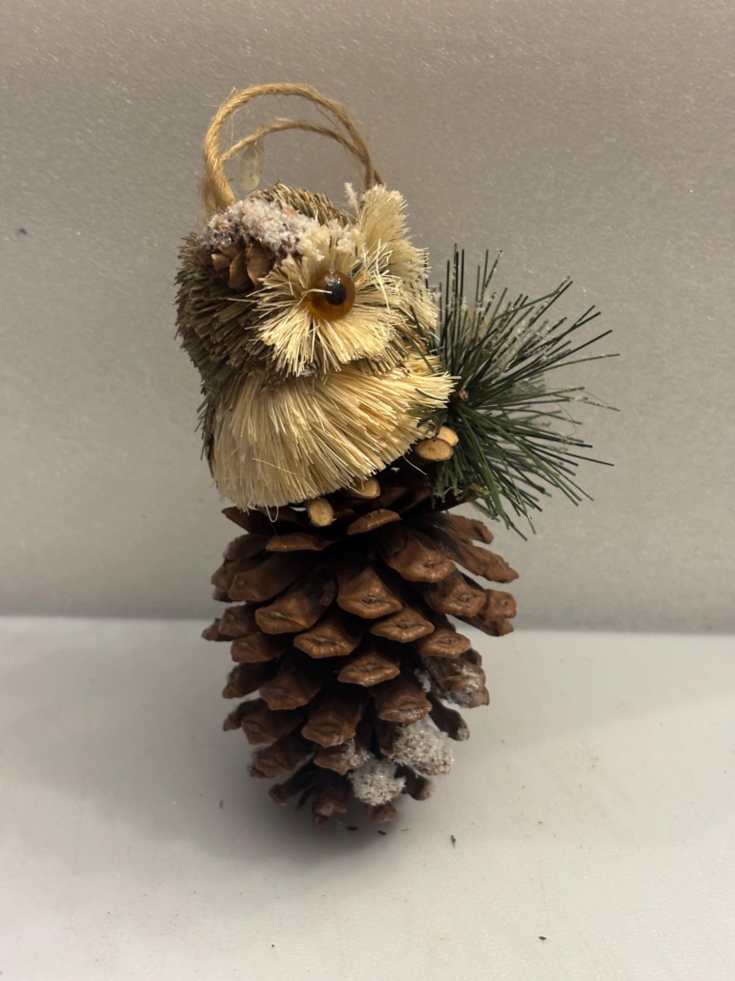 Vintage Santa Claus with Owl Hanging Ornament Figurine Christmas Ornaments Old St. Nicholas St. Nick Vintage Art Dangling Legs